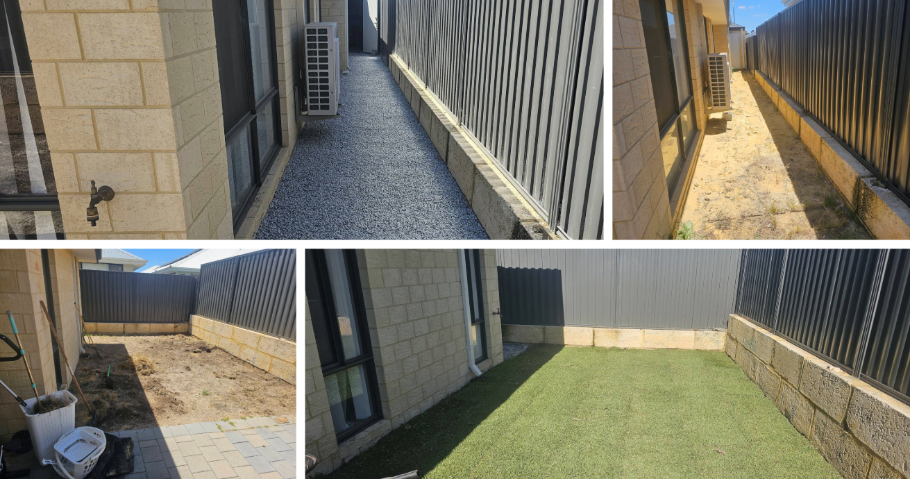 Before and after garden work